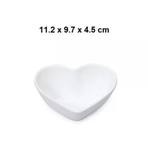 Chén đựng chè cúng / chén chấm hình trái tim melamine cao cấp 2 lớp CTT 01: 11.2 x 9.7 x 4.5 cm