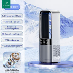 LORDWEY Desk Fan Bladeless 120° Oscillating Fan Rechargeable Quiet with Night Light Smart LED Touch Control 9H Timer Auto Display Off