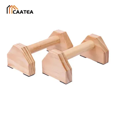 1 Pair Portable Parallel Dip Bars Gymnastic Equalizer Parallettes Wooden Fitness Parallel Rod Fitness Push Ups Stands Bars Sport Gym Exercise Training Chest H Shaped Calisthenics