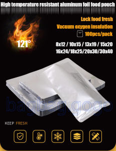 100pcs Pure aluminum foil high temperature food pouch vacuum pouch rice pouch chicken pouch  egg roll pork pouch