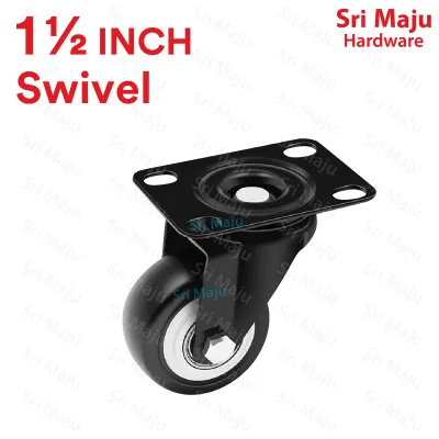 MAJU Heavy Duty Top Flat Black Rubber Wheel for Furniture Cabinet Caster Roda Perabot Ampai Sidai Baju Perabot