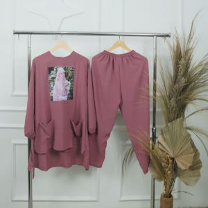 Setelan Wanita Terbaru 2023 FLOWER SET CRINKLE AIRFLOW Setelan Wanita Ootd HIjab Kekinian
