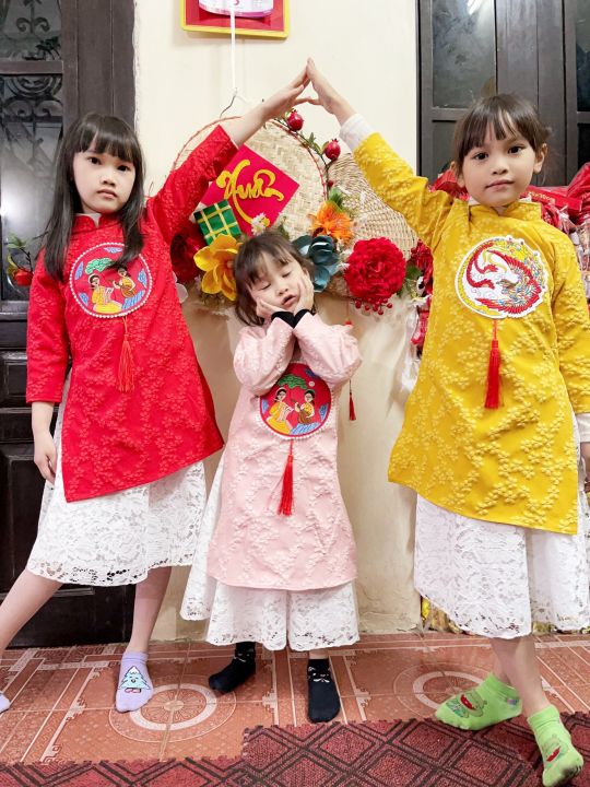 Áo dài cho trẻ em Ngày khiêu vũ Cô gái Trình diễn mùa hè Đầm công