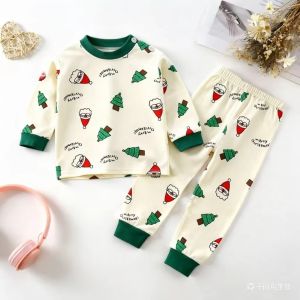 0-5Yrs Soft Cotton Pajamas Set for Kids Cute Animal Printed with Long Sleeves Sleepwear for Baby Girls