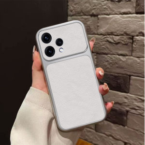 Business Lychee Leather Case for OPPO Reno15 15C CPH2825 Pure Color Shockproof Camera Protection Cover