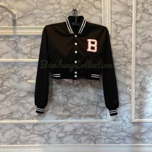 B JAKET BASEBALL | JAKET VARSITY CROOPE | JACKET BISBOL CROPE WANITA