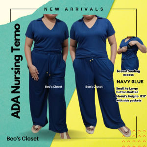 BEOSCLOSET ADA BREASTFEEDING Nursing Terno Pants / Breastfeeding Outfit / Coordinate set / Lounge wear