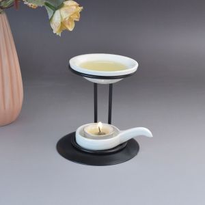 MAOMEI STUDIO Modern Essential Oil Burner Ceramic Bowl Minimalist Aromatherapy Candle Holder Fragrance Diffuse Creative Candle Heating Holder Home Decoration
