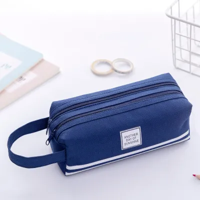Gratis Ongkir - Kotak Pensil Dan Stationery Dual Zipper / Tempat Alat Tulis Perlengkapan Sekolah