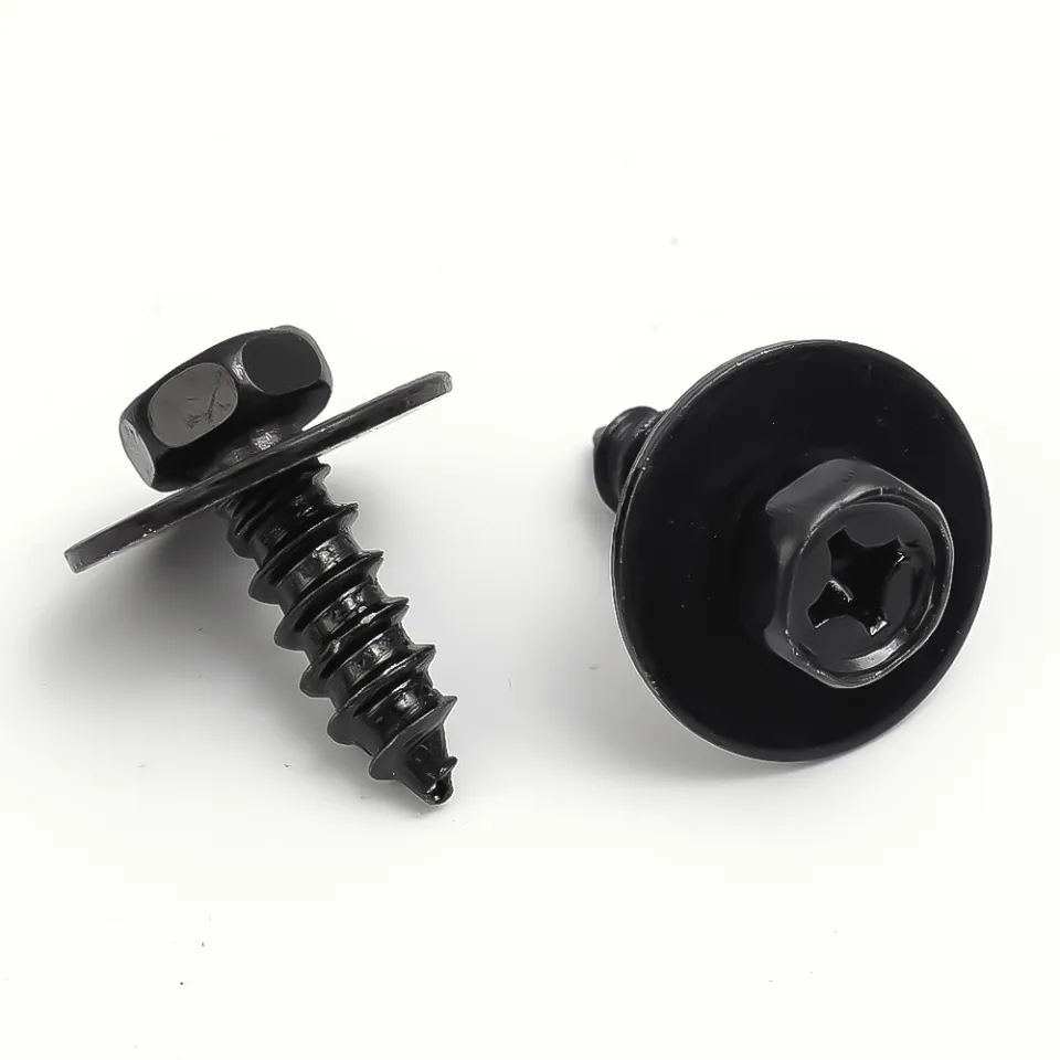 10-Pack Bodywork Undertray Splashguard Fasteners – Self-Tapping Screws With U-Clips, PSR PSR10
