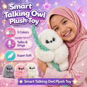 Smart Owl Pet Plush Toy Interactive Companion Stuffed Animal Cute Hanging Ornament Bag Charm Bracelet Accessory