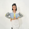 Pakepakaii - Jacket Wanita Jelly Varsity Crop Jacket. 