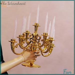 【The Warmheart】 1Set Candles and Candlestick Birthday Party Cake Candle Holders Toppers Decor