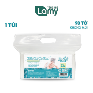 Khăn giấy khô đa năng Ecobi không mùi an toàn cho da nhạy cảm của bé