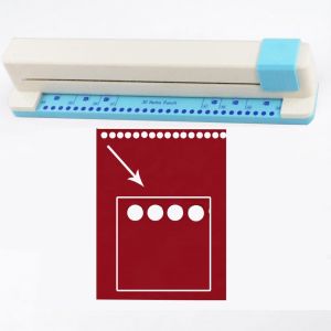 Blue&Pink Punch 30 Hole Planner Paper Puncher Loose Leaf Notebook Binder Hand Push Stationery Tool