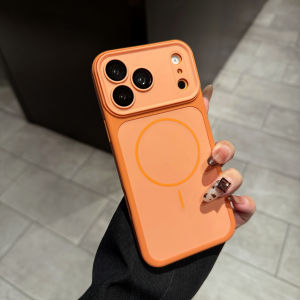 Rugged Armor Bumper Shockproof Matte Case for iPhone 17 16 15 14 Plus 13 Pro Max For Magsafe Magnetic Capa Lens Protection Cover