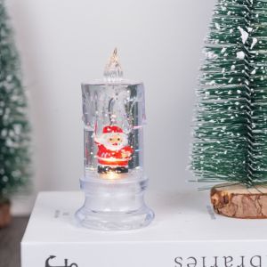 ECOCOKU การจำลองแบบจำลอง โคมไฟฉีดน้ำคริสต์มาส ซานตาคลอส กันน้ำกันน้ำได้ ใสน้ำตาแสง สร้างสรรค์และสร้างสรรค์ ต้นคริสมาสต์ โคมไฟเทียนคริสต์มาส ไฟกลางคืนแสง