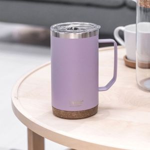 GRACE ความจุขนาดใหญ่ แก้วกาแฟตั้งโต๊ะ ฐานลายไม้ 530มล./710มล. แก้วน้ำ แบบพกพา ฉนวนกันความร้อน แก้วเก็บความร้อน กีฬากลางแจ้ง