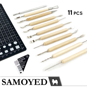Alat Ukir / Pahat Seni Patung / Pot Tanah Liat Polimer / Keramik / Lilin / Dekorasi Kue / Pottery / Polymer / Ceramic Clay / Wax / Plaster / Cake Frosting Sculpting / Modeling / Carving Tools Samoyed SCTS-H11