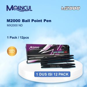 1 Pack - 12 Pcs M2000 Ballpoint Pen MX2000 ND - Pulpen - Pulpen Hitam - Pen Tulis - Moencul