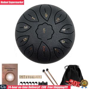 [Vodool]6นิ้ว11 Tuneเครื่องตีเครื่องดนตรีเหล็กกลองสำหรับ Steel Tongue Drum