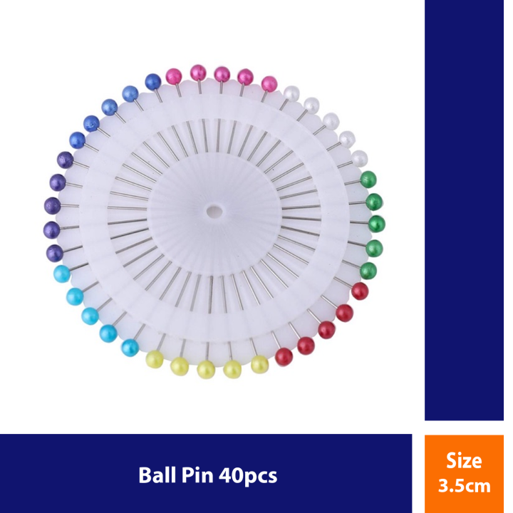 PATIKIL Sewing Pins, 200 Pcs 1.5 Inch Straight Pin With Plastic Pearlized Ball Head For Fabric Decorative Jewelry DIY Craft Sewing Project, Light
