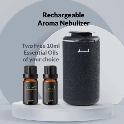 shcent Journey R Aroma Nebulizer Diffuser | Rechargeable | Waterless | Portable | Quiet | Powerful | For Car | Bundled with two 10ml Hotel Essential Oil