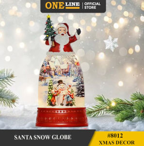 ONELINE 8012 Christmas Santa Snow Globe Lantern with Snowman Inside with Light and Sound