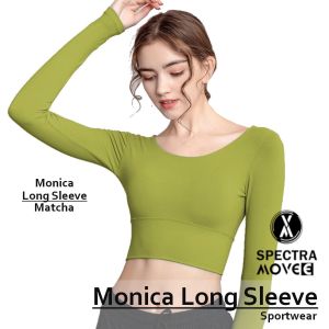 Baju senam MONICA Long Sleeve baju olahraga wanita kaos sport kaos crop atasan olahraga kaos zumba baju gym wanita bandung