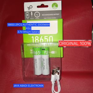 H50 dengan TEGANGAN YANG BESAR dan masa pakai 18650 2 PCS SEPASANG 2000 mah 3.7V VOLT V Baterai CAS 1-2 JAM CASAN ORI 100% Panel Surya ISI ULANG BATERE BATERRY BATU BATERY BATRAY MENGECAS INDIKATOR LED UNIVERSAL MULTI GADGET RECHARGEABLE BATTERY POWER BAT