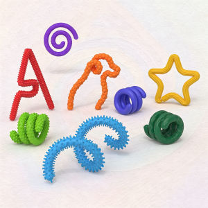 Textured Sensory Fidget Sticks 8Pcs Bendable Twist Tactile Kids Toy Creative Shape Stress Relief Play Motor Skill Gift