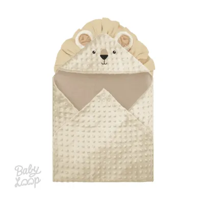 Baby loop Hoodie Blanket Minky Lion Inner Bamboo Cotton - Selimut Bayi & Anak