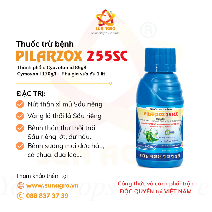 Thuốc trừ bệnh PILARZOX 255SC - Chuyên trừ nứt thân xì mủ Sầu riêng ...