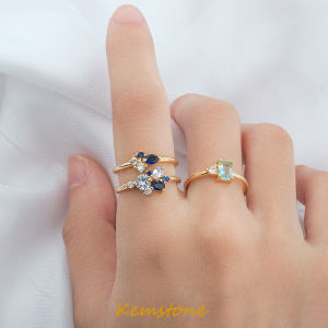 Kemstone 3pcs Ring Set Gold Plated Ring Crystal Ring For Women Jewelry Gift
