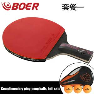 【OHNIE】Table Tennis Racket Original Pingpong Racket Table Tennis Racket set Training with 2 Premium Pingpong Rackets and 3 Ping Pong Balls Ping Pong Set with Portable Cover Case Bag Professional Long Handle Short Handle Ping Pong Racket Product details of