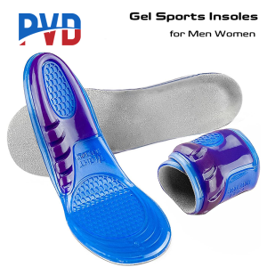 PVD 1 Pair Soft Silicone Gel Insoles Shock-Absorbing Sports Running Shoe Inserts Pad for Men Women