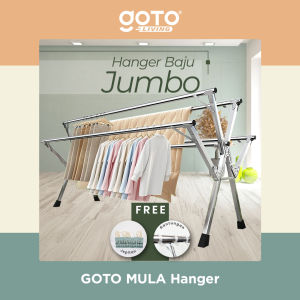 Goto Mula Tiang Jemuran Hanger Baju Pakaian Lipat Handuk Portable