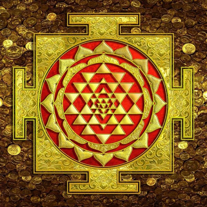 Hollyser Wall Art Cetak poster kanvas Sri Yantra Shri Chakra yang ...