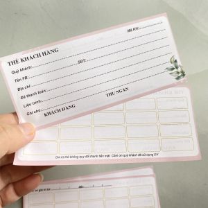 50 Phiếu bảo hành spa thẻ khách hàng spa 120x55mm