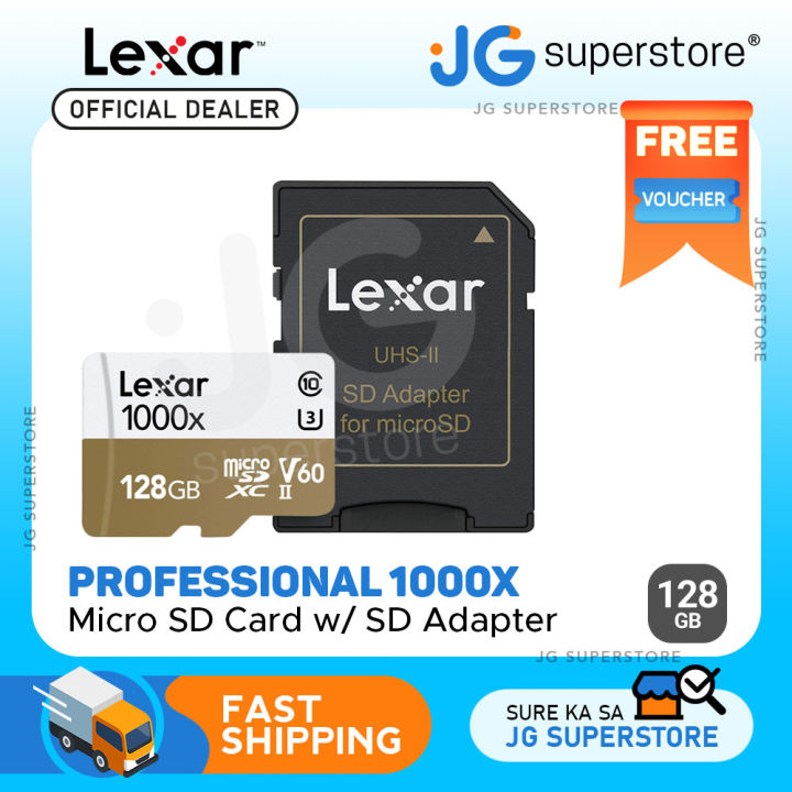 Lexar Professional 1000x 128GB microSDXC UHS II Card with SD