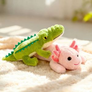 VERIDIAI Crocodile Rhinoceros Plush Toys Axolotl PP Cotton Hippo Stuffed Animal Comfort Plush Toys Cartoon Stuffed Animals Doll Toy Kids Birthday Christmas