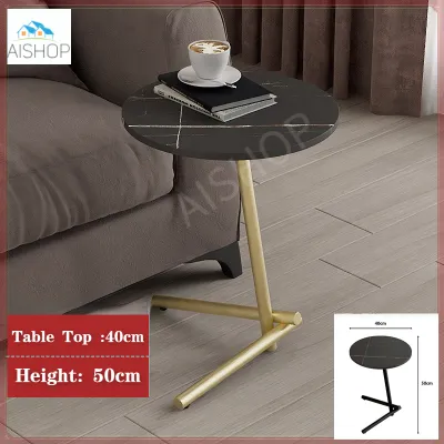 [SG Seller]Simple Modern Solid Wood Side Table Sofa Corner Table Bedside Table Oval Coffee Tea Table