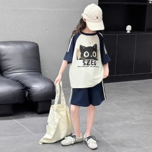 Bộ cộc tay bé gái đồ bộ cho bé gái mùa hè quần áo mùa hè cho bé gái mẫu Tai nghe size 18-50kg chất liệu cotton mát