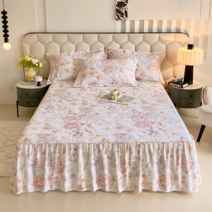 Dansunreve 1000TC Cotton Bed Skirt Soft Breathable Korea Style Bedskirt Ruffle Lace Bedspread 45cm Height Bed Cover