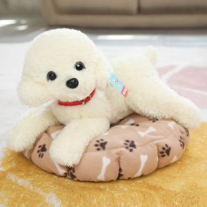 GONOVO Kiểu nằm Đồ chơi vải nhung lông cho chó Thực tế Mô phỏng Búp bê cún con nhồi bông Dành cho trẻ em Mềm dễ thương Đồ chơi vải lông chó xù Quà sinh nhật