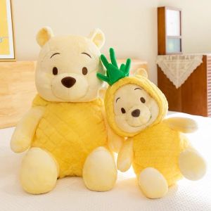 Gấu bông Pooh mặc áo dứa mềm mại cao cấp size 30cm 50cm làm quà tặng cho bé yêu