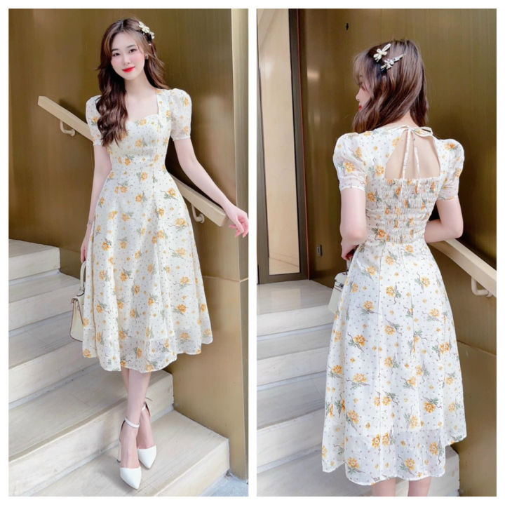 4 LILady's pencil dress from chiffon puffy sleeves with elegant back strap,  super pretty to wear out | Lazada Singapore