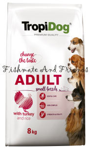 TropiDog Premium Adults Small Breeds With Turkey & Rice 8kg/Dog Food/Makanan Anjing (free 1 bone + 2pkt sample)