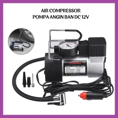 Pompa Angin Mini Compressor Air Elektrik 100 150 PSI Ban Mobil Sepeda Motor Bola DC 12V - FR Gallery
