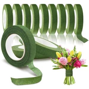 1Rolls Green Bouquet Floral Tape Self-adhesive Stamen Wrapping Paper Tape DIY Flower Decor for Florist Wedding Party Supplies